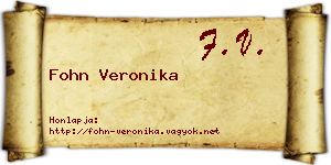 Fohn Veronika névjegykártya